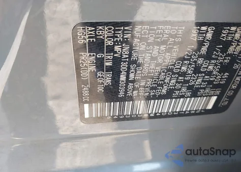 2021 Nissan Rogue Platinum Intelligent Awd z USA, uszkodzony, nr VIN JN8AT3DD4MW303946